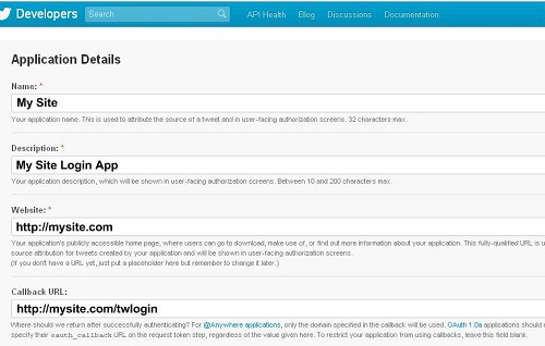 создание приложения twitter создание приложения twitter